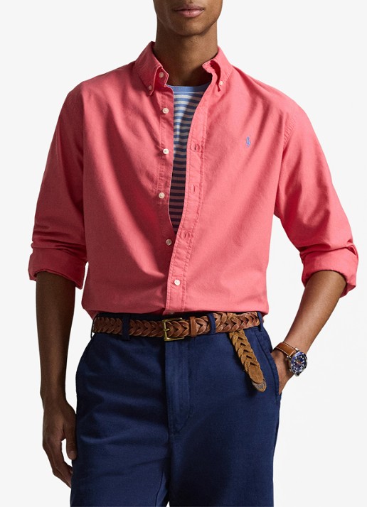 Ralph Lauren Custom fit overhemd met logoborduring