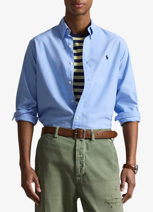 Ralph Lauren Custom fit overhemd met logoborduring