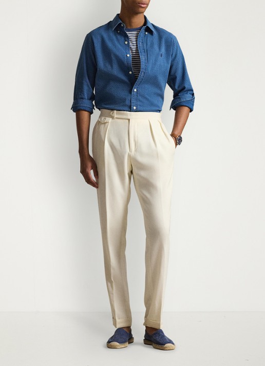 Ralph Lauren Custom fit overhemd met logoborduring - detail 4 dark indigo-2wee