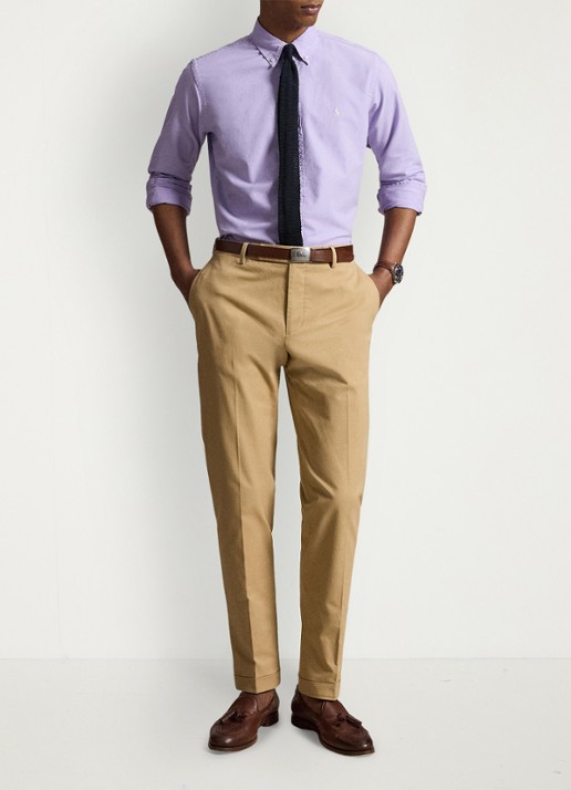 Ralph Lauren Custom fit overhemd met logoborduring