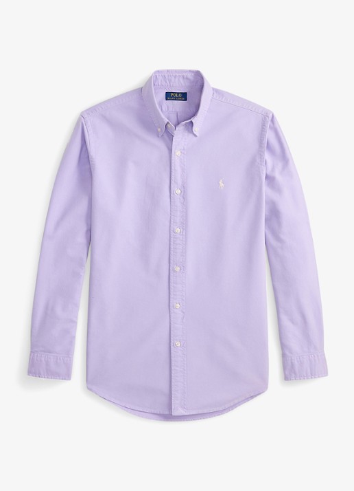 Ralph Lauren Custom fit overhemd met logoborduring - voorkant 2 powder purple-2ypd