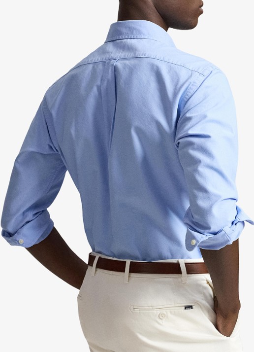 Ralph Lauren Custom fit overhemd met logoborduring - achterkant 3 austin blue white-zx2u