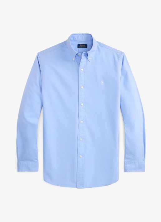 Ralph Lauren Custom fit overhemd met logoborduring - voorkant austin blue white-zx2u
