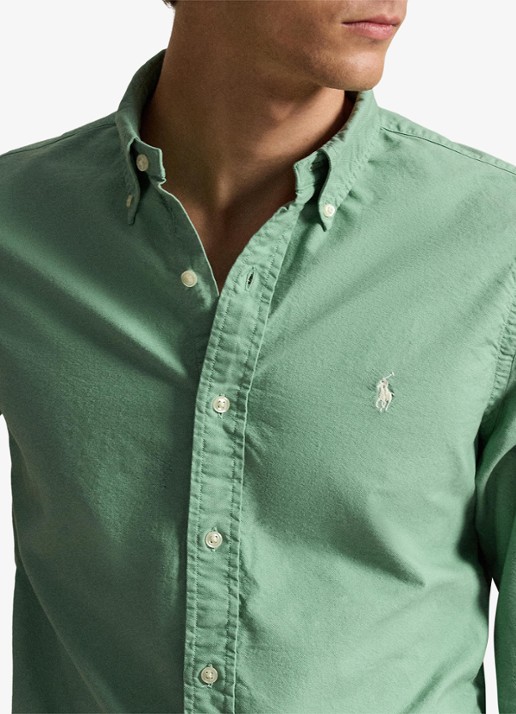 Ralph Lauren Custom fit overhemd met logoborduring - detail 5 faded mint-31r6