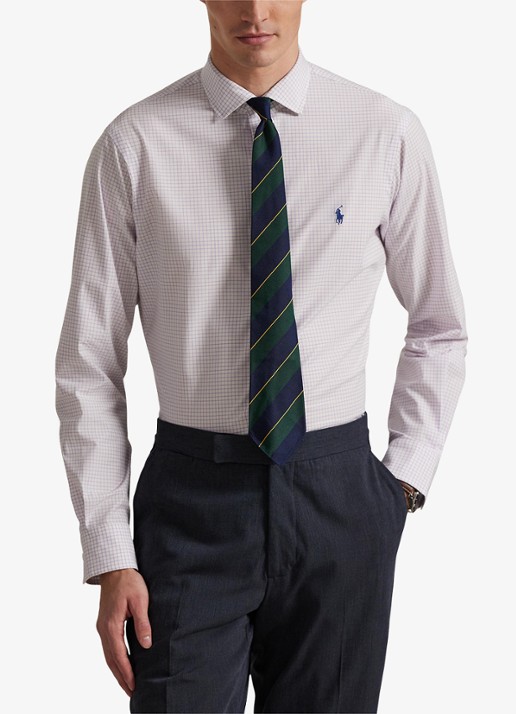 Ralph Lauren Custom fit overhemd met ruitdessin en logoborduring