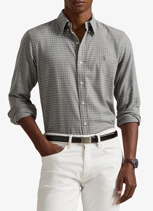 Ralph Lauren Custom fit overhemd met ruitdessin en logoborduring