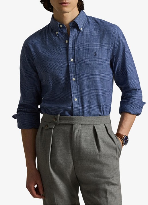 Ralph Lauren Custom fit overhemd met ruitdessin en logoborduring