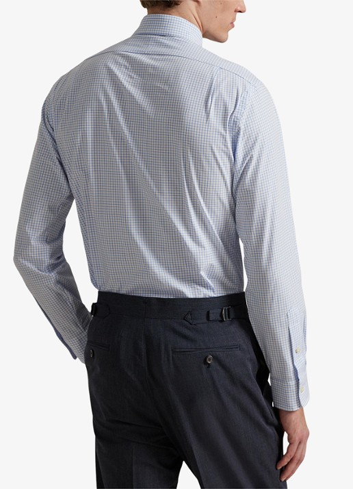Ralph Lauren Custom fit overhemd met ruitdessin en logoborduring - achterkant 4 white harbor island