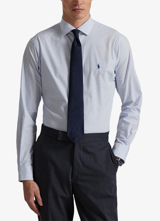 Ralph Lauren Custom fit overhemd met ruitdessin en logoborduring