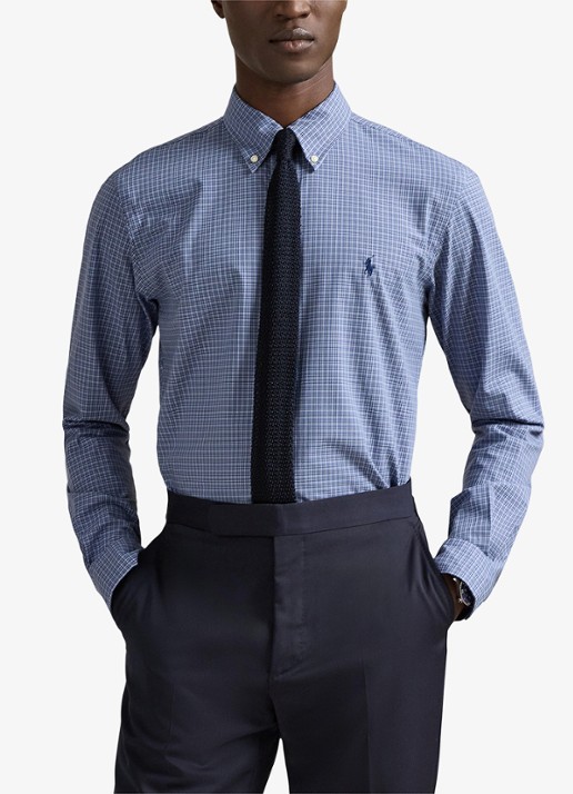 Ralph Lauren Custom fit overhemd met ruitdessin en logoborduring