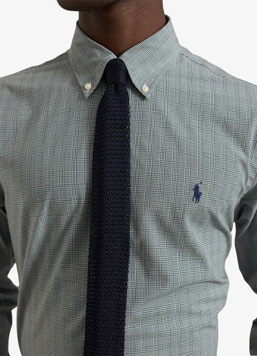 Ralph Lauren Custom fit overhemd met ruitdessin en logoborduring - detail 4 moss agate white / mosgroen