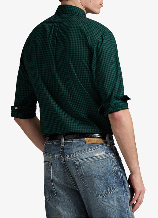 Ralph Lauren Custom fit overhemd met ruitdessin - achterkant 3 pine/black