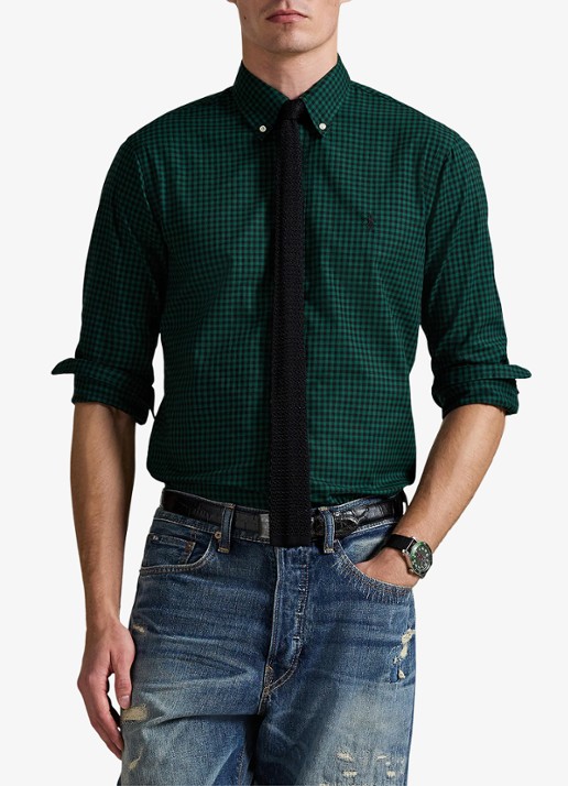 Ralph Lauren Custom fit overhemd met ruitdessin - detail pine/black