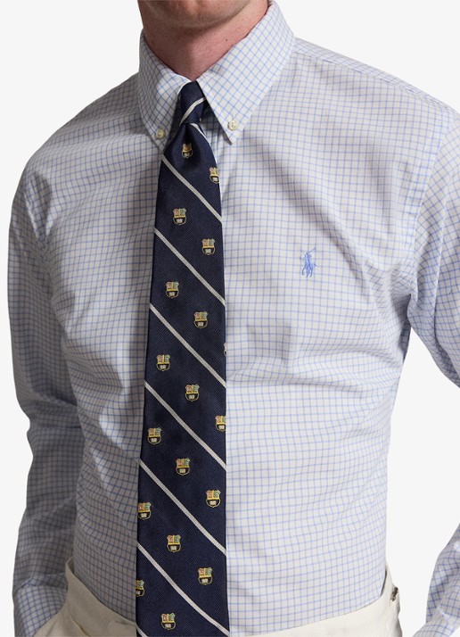 Ralph Lauren Custom fit overhemd met ruitdessin - detail 2 cabana blue white / blauw