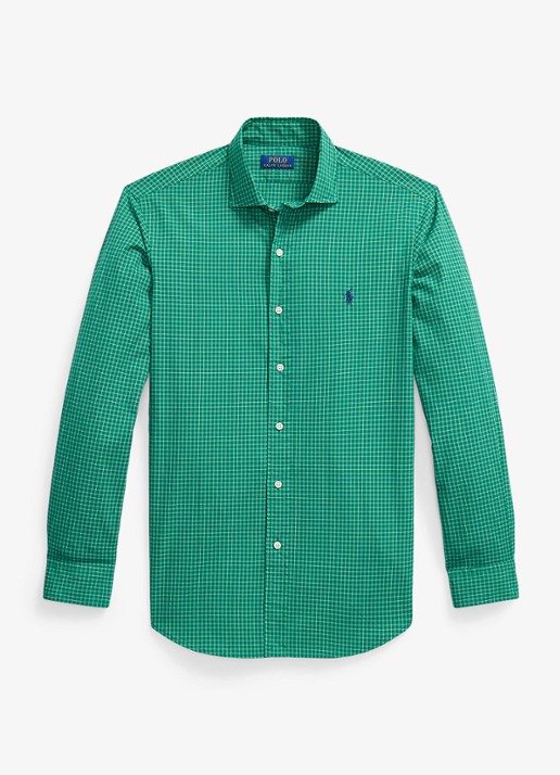 Ralph Lauren Custom fit overhemd met ruitdessin - voorkant erin green white multi / groen