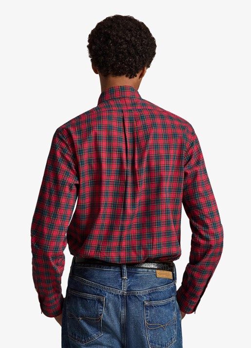 Ralph Lauren Custom fit overhemd met ruitdessin - achterkant 3 rl red active / rood