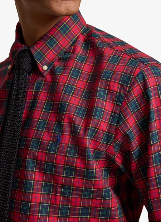 Ralph Lauren Custom fit overhemd met ruitdessin - detail 2 rl red active / rood
