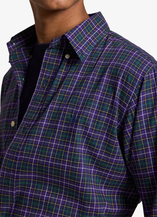 Ralph Lauren Custom fit overhemd met ruitdessin - detail 2 paars