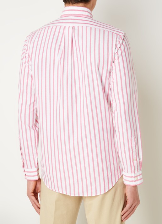 Ralph Lauren Custom fit overhemd met streepprint  - achterkant 3 pink/white / roze