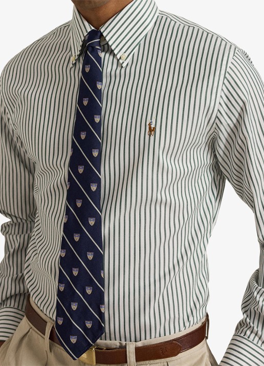Ralph Lauren Custom fit overhemd met streepprint - detail 2 pine/white / groen