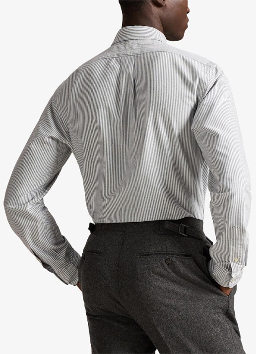 Ralph Lauren Custom fit overhemd met streepprint - achterkant 6636o slate/white-48j4