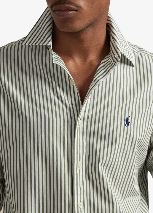 Ralph Lauren Custom fit overhemd met streepprint - detail 3 white garden trail / groen