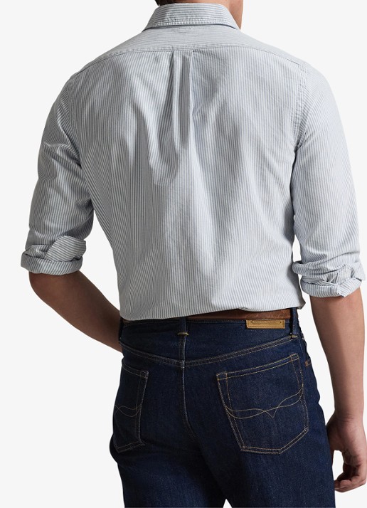 Ralph Lauren Custom fit overhemd met streepprint - achterkant 6636a navy white-zyeg
