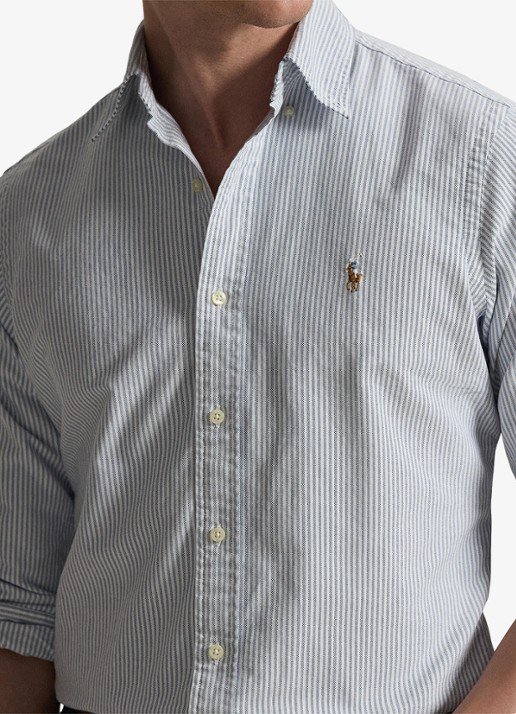 Ralph Lauren Custom fit overhemd met streepprint - detail 5 6636a navy white-zyeg
