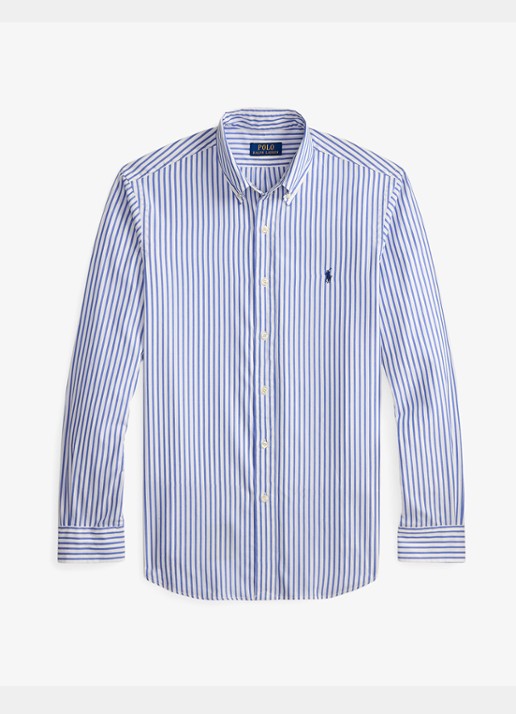 Ralph Lauren Custom fit overhemd met streepprint - voorkant white blue / blauw