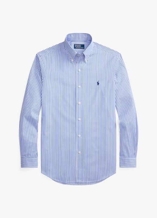 Ralph Lauren Custom fit overhemd met streepprint - voorkant blue / blauw