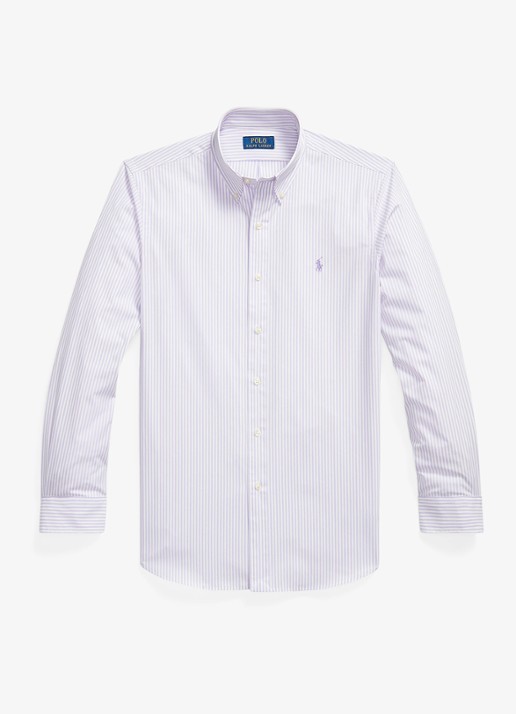 Ralph Lauren Custom fit overhemd met streepprint - voorkant 3 paars