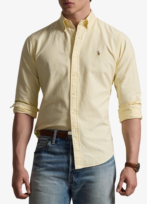 Ralph Lauren Custom fit overhemd met streepprint - detail 3 6636d yellow oxford/white-44fs