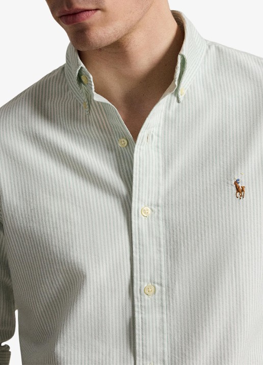 Ralph Lauren Custom fit overhemd met streepprint - detail 5 6636r faded mint white-zxsa