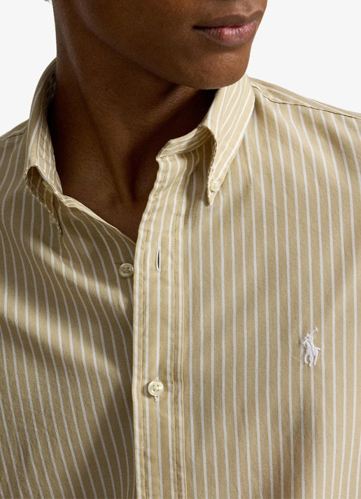 Ralph Lauren Custom fit overhemd met streepprint - detail 5 coastal beige white / beige