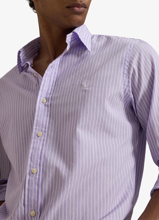 Ralph Lauren Custom fit overhemd met streepprint - detail 5 powder purple white / paars