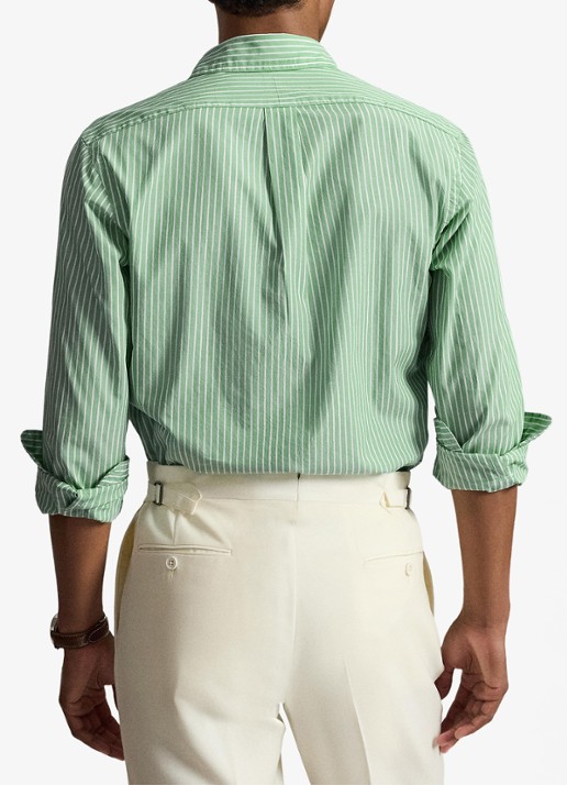 Ralph Lauren Custom fit overhemd met streepprint - achterkant 3 faded mint white / mint