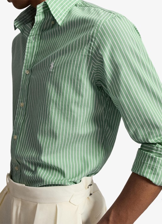 Ralph Lauren Custom fit overhemd met streepprint - detail 2 faded mint white / mint