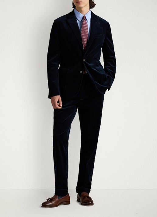 Ralph Lauren Custom fit overhemd met stretch  - voorkant 5 austin blue / blauw