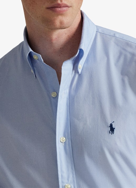 Ralph Lauren Custom fit overhemd met stretch - detail 4 dress blue grid / blauw