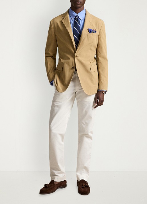 Ralph Lauren Custom fit overhemd met stretch  - detail 4 cabana blue / blauw