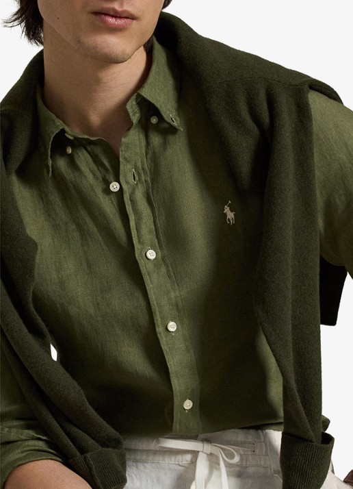 Ralph Lauren Custom Fit overhemd van linnen - detail 5 garden trail
