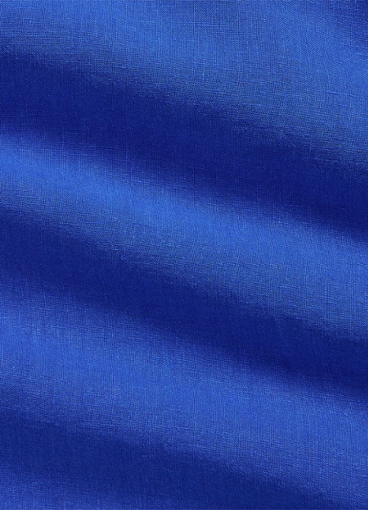 Ralph Lauren Custom fit overhemd van linnen - detail 6 pacific royal / kobaltblauw