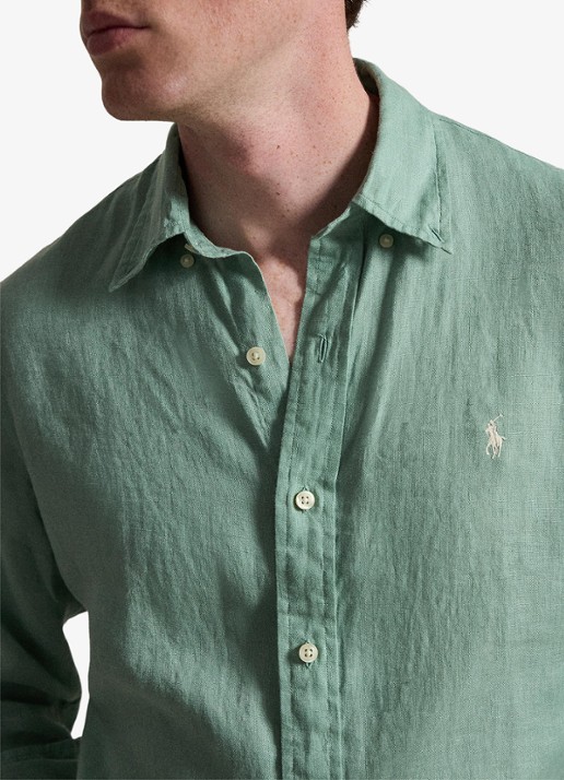 Ralph Lauren Custom Fit overhemd van linnen - detail 2 faded mint-31r6