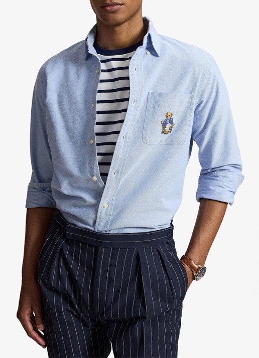 Ralph Lauren Custom fit Oxford overhemd met borduring