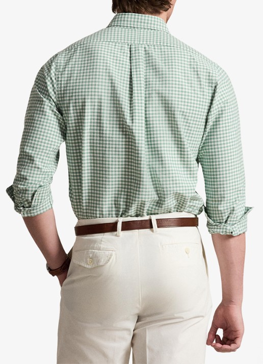 Ralph Lauren Custom fit Oxford overhemd met ruitdessin - achterkant faded mint/white / mint