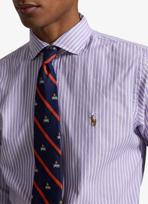 Ralph Lauren Custom fit Oxford overhemd met streepprint - detail 5 7106c lavender white / lavendel