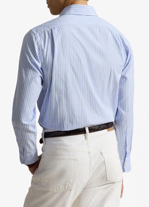 Ralph Lauren Custom fit Oxford overhemd met streepprint - achterkant 5 7106a blue white / blauw