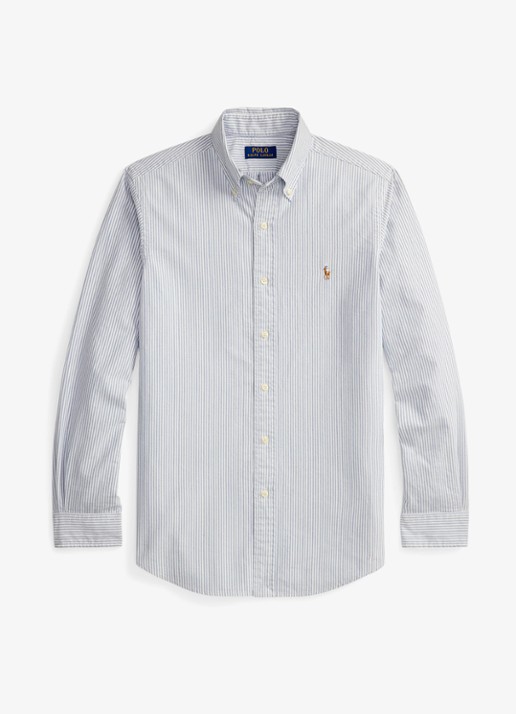 Ralph Lauren Custom fit Oxford overhemd met streepprint - voorkant 3 6636a navy white-zyeg