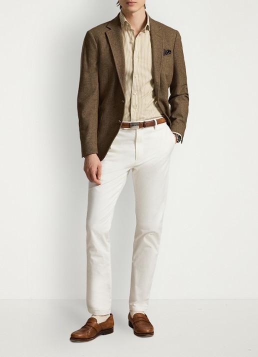 Ralph Lauren Custom fit Oxford overhemd met streepprint - detail 3 7106d coastal beige white / beige