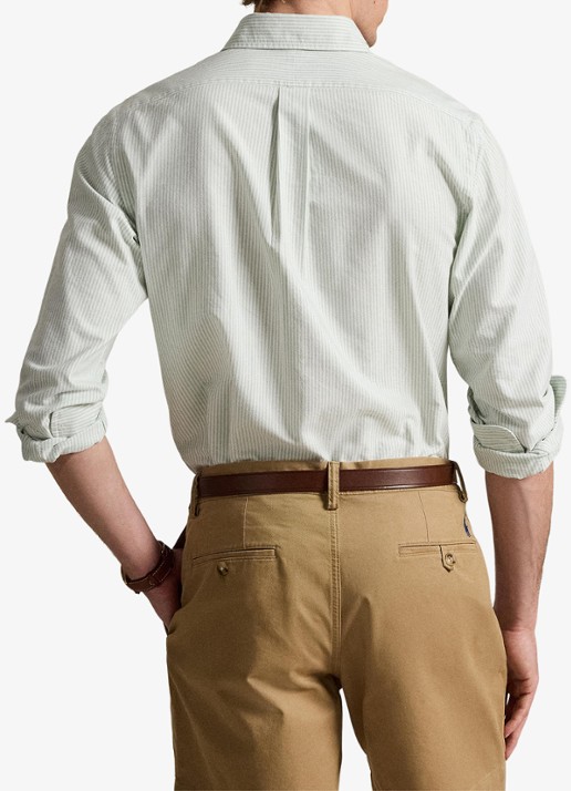 Ralph Lauren Custom fit Oxford overhemd met streepprint - achterkant 5 6636r faded mint white-zxsa